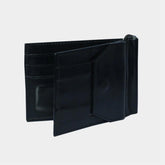 uniHOOF Genuine Leather Slim Wallet | Thin Front Pocket Wallet Sleeve Card Holder for Men | Slim Brown Wallet (Black)